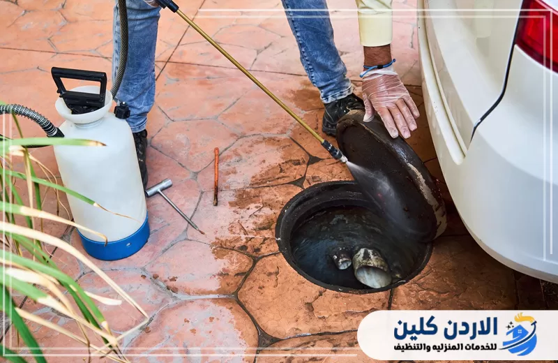 رش ومعالجة فتحة صرف قرب المنزل للحد من خروج الحشرات من المجاري والسيطرة على أماكن تكاثرها.